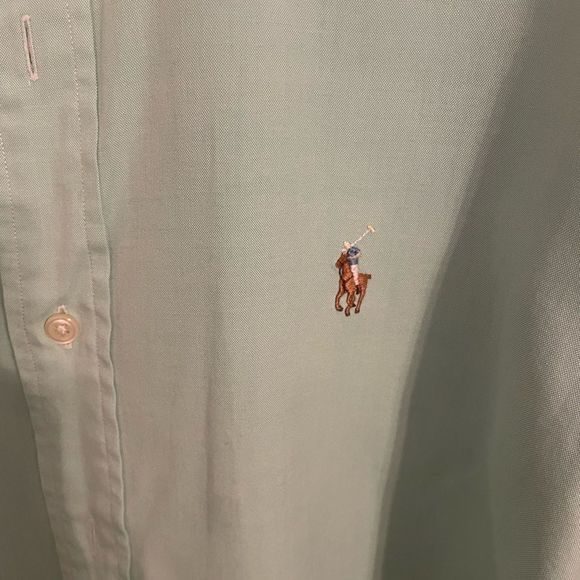 Polo Ralph Lauren icon logo classic fit shirt button down in mint green (XL) - Picture 7 of 8